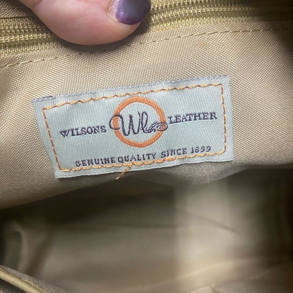 Wilson’s Leather Shoulder Bag, Buttery Tan with Gold Studs - Picture 7 of 9